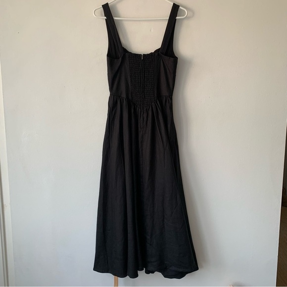 NWT Reformation Balia Linen Sleeveless A Line Midi Dress Black - Picture 14 of 16